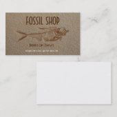 Bild eines Sandstein-Fischfossils Visitenkarte (Vorne/Hinten)
