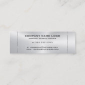 Bild eines silberfarbenen silbernen Shiny-Schlagan Mini Visitenkarte (Rückseite)