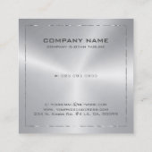 Bild eines silberglänzenden Metalls Quadratische Visitenkarte (Rückseite)