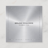 Bild eines silberglänzenden Metalls Quadratische Visitenkarte (Vorderseite)