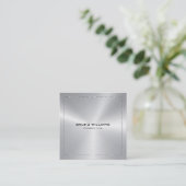 Bild eines silberglänzenden Metalls Quadratische Visitenkarte (Stehend Vorderseite)