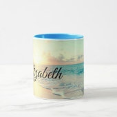 Bild eines Strandes bei Sonnenaufgang Tasse (Zentrum)