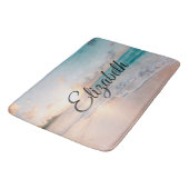 Bild eines Strandes im Sunrise Tischset Badematte (Schrägansicht)