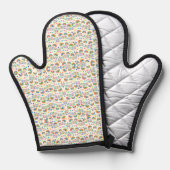 Bild eines Topflappens mit einer farbenfrohen Ofenhandschuh (Vorderseite/Rückseite)