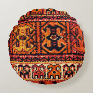 Bild eines Vintagen Teppichs. Beeindruckende Textu Rundes Kissen