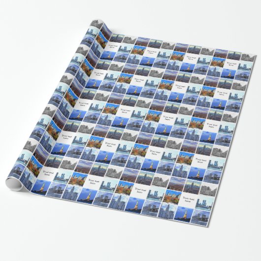 Bild-Foto-Collage New York Cityskyline-8 Geschenkpapier (Ungerollt)