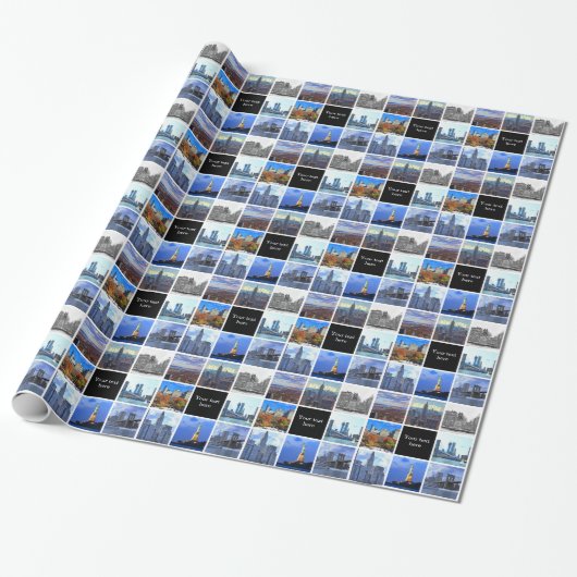 Bild-Foto-Collage New York Cityskyline-8 Geschenkpapier (Ungerollt)