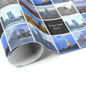 Bild-Foto-Collage New York Cityskyline-8 Geschenkpapier (Rolleneckpunkt)
