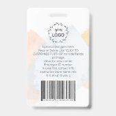 *~* Bild für Mitarbeiter - Logo - Bar-Code-Abzeich Ausweis (Rückseite)