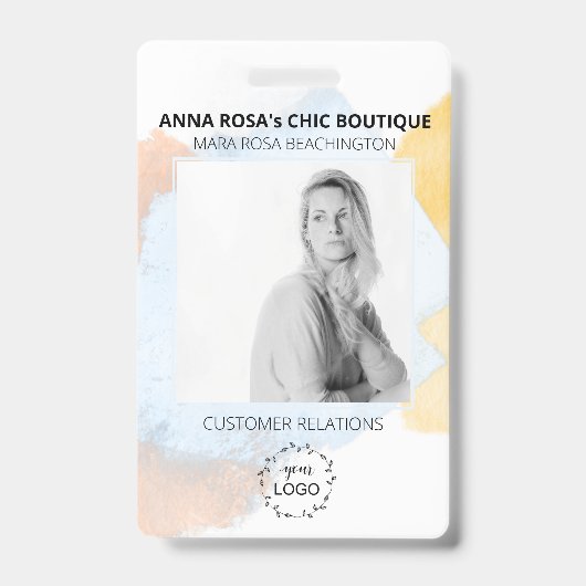 *~* Bild für Mitarbeiter - Logo - Bar-Code-Abzeich Ausweis (Vorderseite)