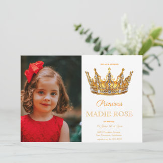 Bild Gold Prinzessin Krone Märchen Geburtstag Einladung