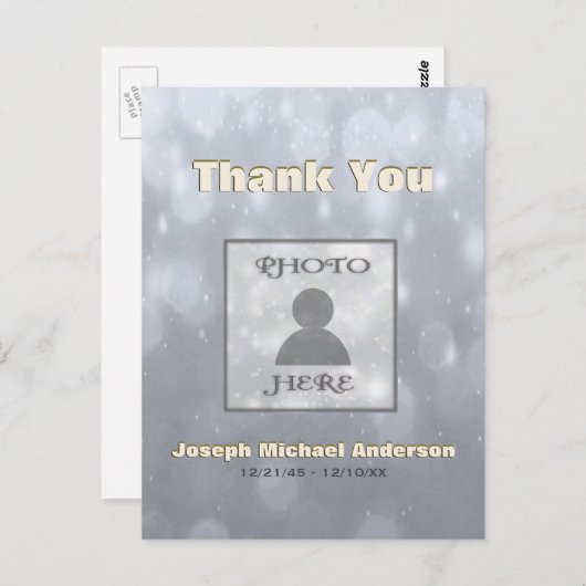 Bild hinzufügen| Danke | Gold Silver Postkarte (Vorne/Hinten)