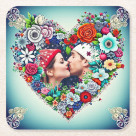 Bild hinzufügen | Rahmen für Blumenkohl Rechteckiger Pappuntersetzer