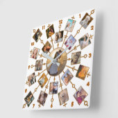 Bild-hübsches weißes Gold der Quadratische Wanduhr (Winkel)