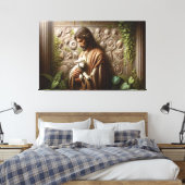 Bild Jesus & Lamb Canvas drucken 13 Leinwanddruck (Insitu (Schlafzimmer))