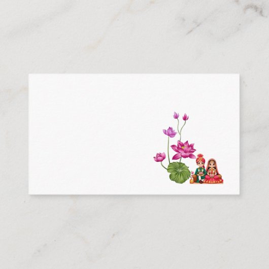 Bild Lotus, Braut und Bräutigam Begleitkarte (Rückseite)