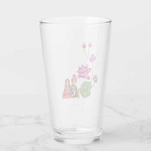 Bild Lotus, Braut und Bräutigam Glas (Rückseite)