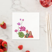 Bild Lotus, Braut und Bräutigam Serviette (Beispiel)