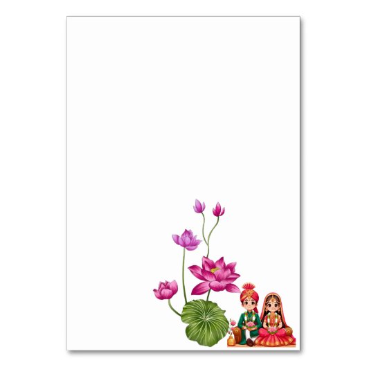 Bild Lotus, Braut und Bräutigam Tischnummer (Rückseite)