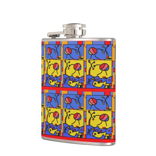 Bild mit der modernen Fischkunst Flachmann (Links)