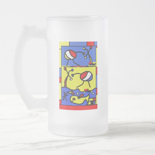 Bild mit der modernen Fischkunst Mattglas Bierglas (Links)