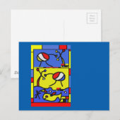 Bild mit der modernen Fischkunst Postkarte (Vorne/Hinten)