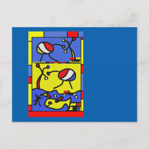 Bild mit der modernen Fischkunst Postkarte