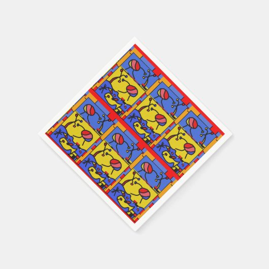 Bild mit der modernen Fischkunst Serviette (Ecke)