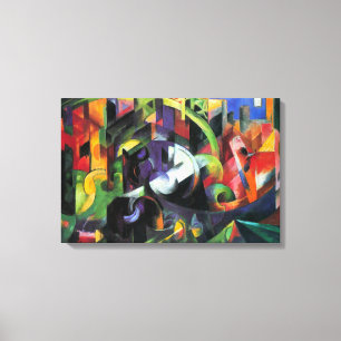 Bild mit Rindern von Franz Marc, Vintage Art Leinwanddruck