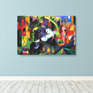 Bild mit Rindern von Franz Marc, Vintage Art Leinwanddruck