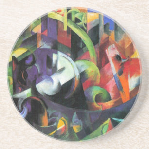 Bild mit Rindern von Franz Marc, Vintage Art Sandstein Untersetzer