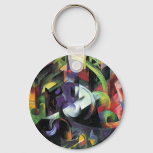 Bild mit Rindern von Franz Marc, Vintage-Kunst Schlüsselanhänger