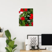 Bild mit roten und rosa Tulissen Poster (Heimbüro)