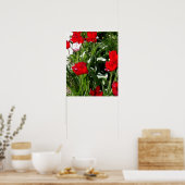 Bild mit roten und rosa Tulissen Poster (Küche)