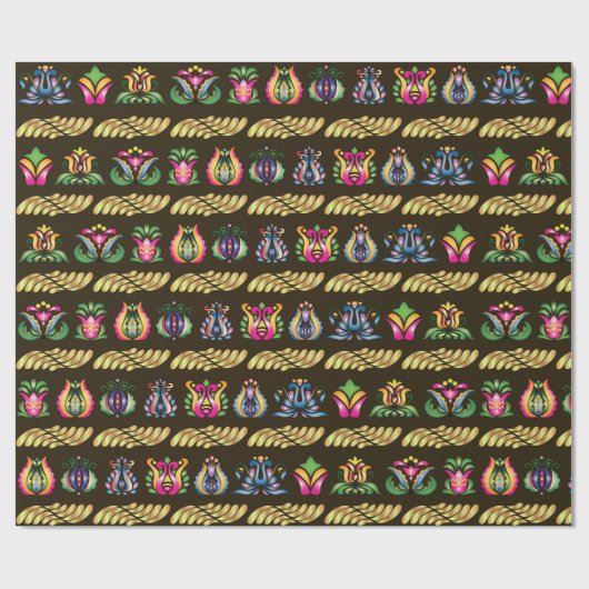 Bild mit ungarischen Volksmustern Geschenkpapier (Flach)