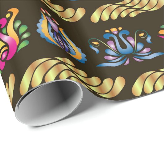 Bild mit ungarischen Volksmustern Geschenkpapier (Rolleneckpunkt)