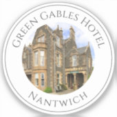 Bild, Name und Standort des Hotels Aufkleber (Vorderseite)