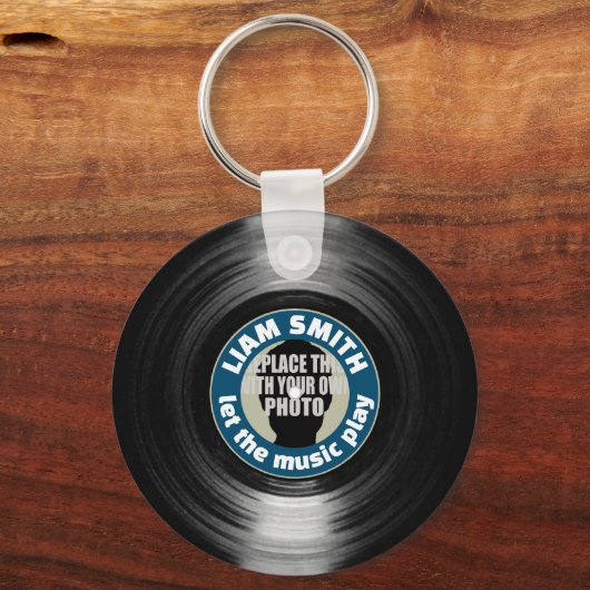 Bild oder Foto Vinyl Record Schlüsselanhänger (Rückseite)
