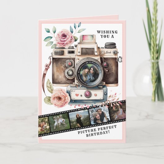 Bild perfekt | Vintage Camera Birthday Foto Karte (Vorderseite)