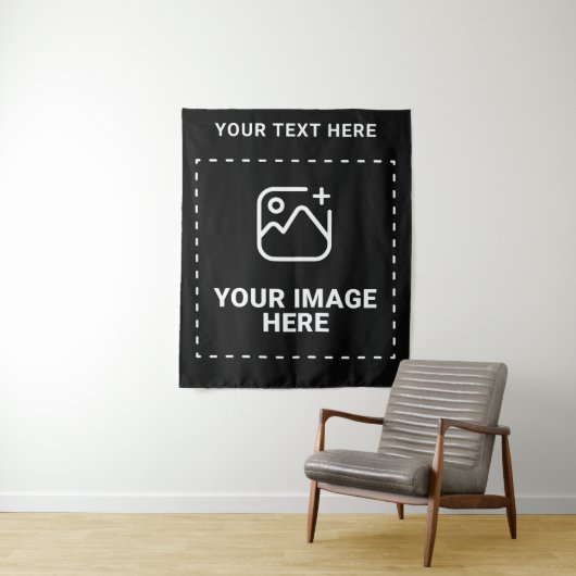 Bild plus Text Wandteppich (Beispiel)