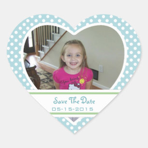 Bild: Polka-dot Herz: Save the Date Stickers