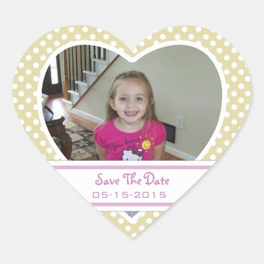 Bild: Polka-dot Herz: Save the Date Stickers (Vorderseite)