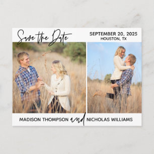 Bild Save the Date Postkarte, zwei Fotos Postkarte