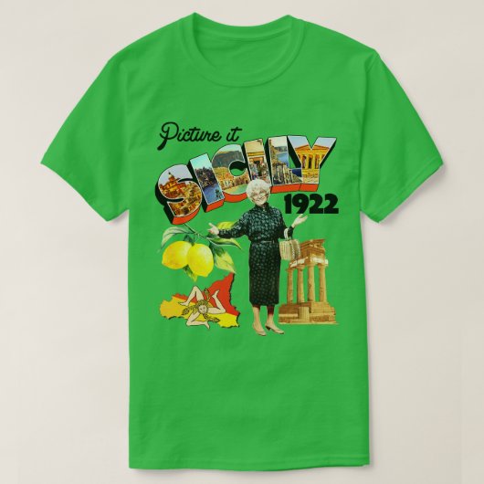 Bild Sizilien 1922 Postkarte T-Shirt (Design vorne)