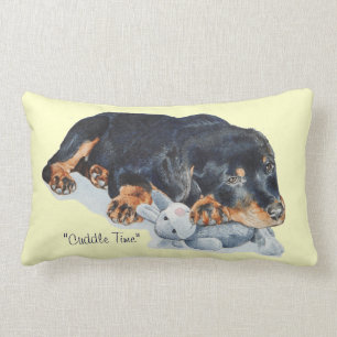 Bild streichelnrottweiler Teddybär des rotty Lendenkissen