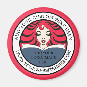 Bild und Text Ihres Round-Business-Logos Magnet