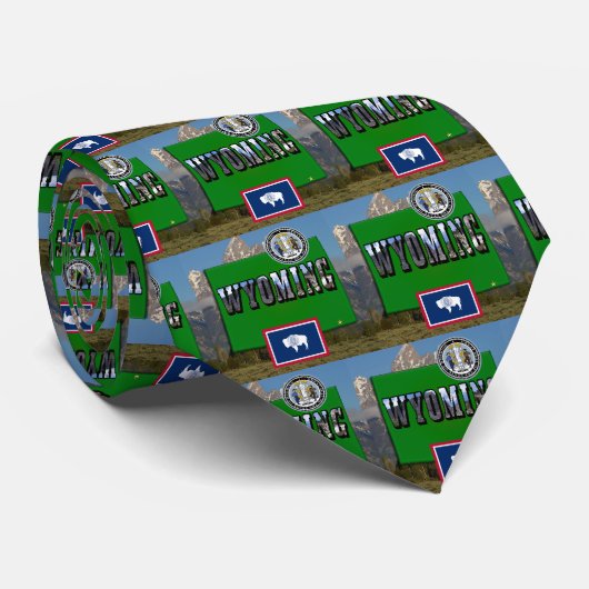 Bild und Text, Karte, Flag & Staat Siegel Krawatte (Gerollt)