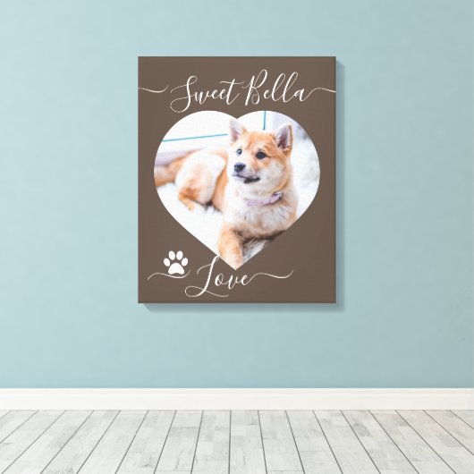 Bild und Textanzeige mit benutzerdefinierter Herzf Leinwanddruck (Insitu (Holzboden))