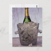 Bild von Champagner in Glass-Eis-Eimer Postkarte (Vorne/Hinten)