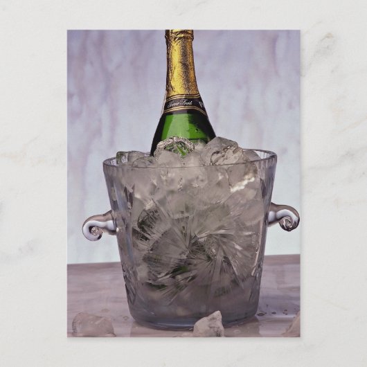 Bild von Champagner in Glass-Eis-Eimer Postkarte (Vorderseite)